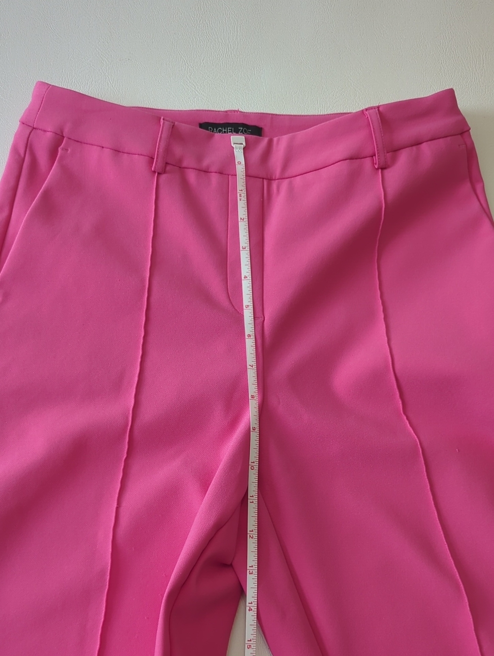 Rachel Zoe Hot Pink Straight Leg Work Pants Barbiecore Pull On Trousers Size 4 - Picture 6 of 9